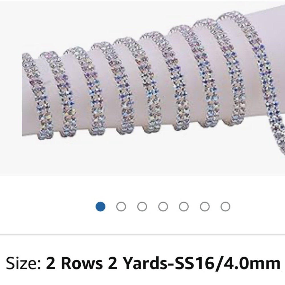 Dazzling Crystal double row AB Rhinestone Close Chain Trim. 4 yards total .